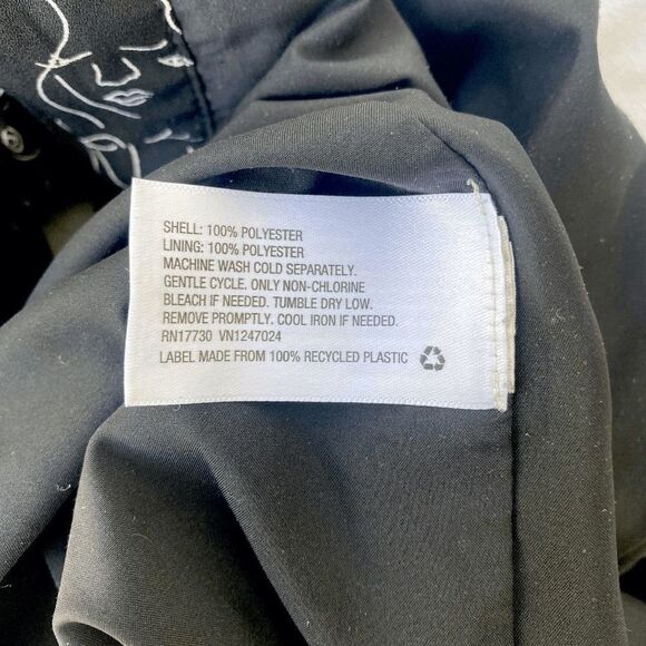 a new day Black Abstract Face Art Pleated A-Line Skirt - Picture 7 of 7